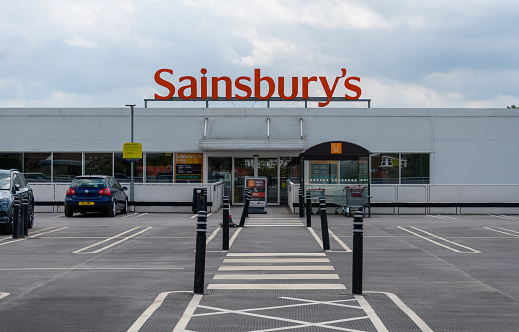 The car park entry to the branch of Sainsbury's supermarket on Kings Road