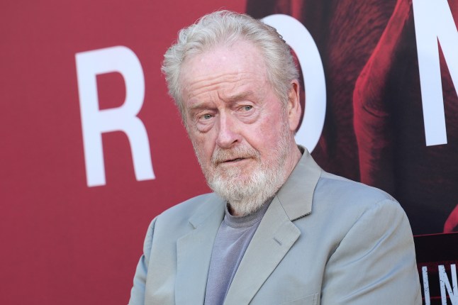 A close up of Ridley Scott in a suit