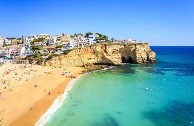 Beautiful beach in Carvoeiro, Algarve, Portugal