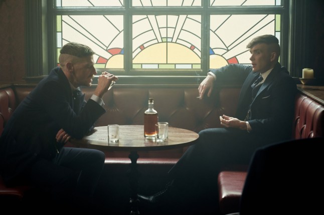 Cillian Murphy and Paul Anderson as Tommy and Arthur Shelby