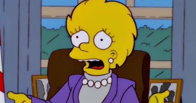 Lisa Simpson as the President in The Simpsons