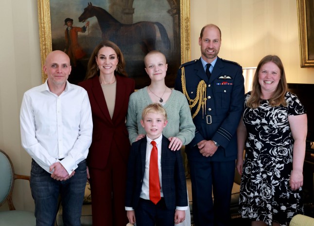 02/10/2024, London, UK. The Prince and Princess of Wales meeting young photographer Liz Hatton and family at Windsor Castle. Picture by Andrew Parsons / Kensington Palace