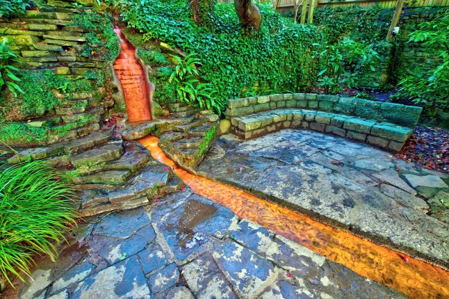 natural underground water flowing from the Red Spring well