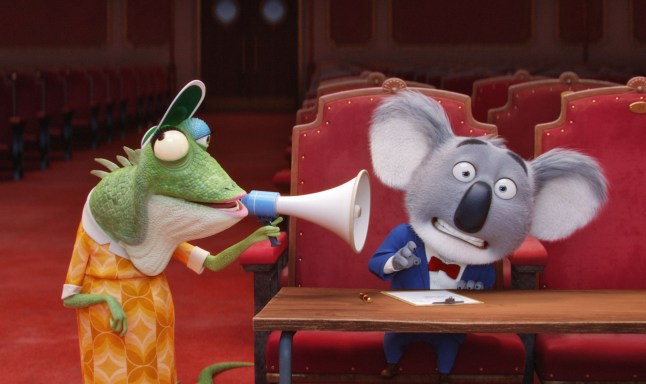 Editorial use only. No book cover usage. Mandatory Credit: Photo by Universal Studios/Kobal/Shutterstock (7675408m) Matthew McConaughey Stars as Dapper Koala Buster Moon and Writer/Director Garth Jennings Voices Elderly Lizard Miss Crawly 'Sing' Film - 2016