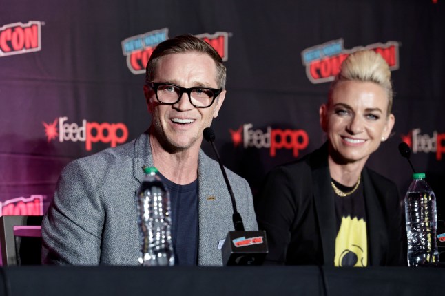 Mandatory Credit: Photo by Todd Williamson/JanuaryImages/REX/Shutterstock (14796731an) (L-R) Devon Sawa and Tina Romero participate in the Shudder is here to Scare the S*** Out of You Panel at NYCC on Friday, October 18, 2024 in New York City. 2024 New York Comic Con, Day 2, Events, USA - 18 Oct 2024