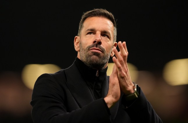 Manchester United interim manager Ruud van Nistelrooy applauds the fans after the the UEFA Europa League match at Old Trafford, Manchester. Picture date: Thursday November 7, 2024. PA Photo. See PA story SOCCER Man Utd. Photo credit should read: Martin Rickett/PA Wire. RESTRICTIONS: Use subject to restrictions. Editorial use only, no commercial use without prior consent from rights holder.