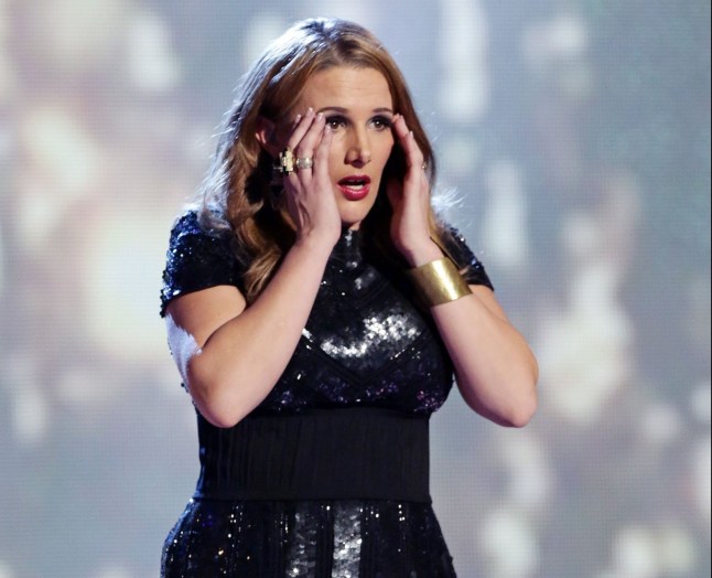 Editorial use only. No book publishing Mandatory Credit: Photo by Tom Dymond/Thames/REX/Shutterstock (3428701dk) Sam Bailey celebrates victory 'The X Factor' final TV show, Wembley Arena, London, Britain - 15 Dec 2013