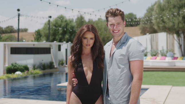 Maura Higgins and Curtis Pritchard pose in the Love Island villa