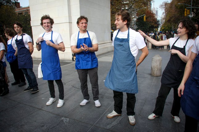 Participants take part in a Jeremy Allen White lookalike competition on Sunday, Nov. 17, 2024, in New York. (Photo by Andy Kropa/Invision/AP)