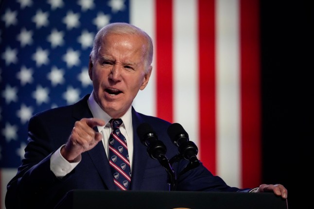 BLUE BELL, PENNSYLVANIA - JANUARY 5: U.S. President Joe Biden speaks during a campaign event at Montgomery County Community College January 5, 2024 in Blue Bell, Pennsylvania. In his first campaign event of the 2024 election season, Biden stated that democracy and fundamental freedoms are under threat if former U.S. President Donald Trump returns to the White House. (Photo by Drew Angerer/Getty Images)