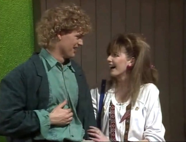 Melanie Pearson and Henry Ramsay in Neighbours