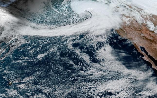 Mandatory Credit: Photo by NOAA/ZUMA Press Wire/Shutterstock (14924009b) A powerful winter storm brewing near the Pacific Northwest is forecast to bring damaging gusts, feet of mountain snow and heavy rain to parts of California, Oregon and Washington that could trigger flooding, mudslides and rock slides in the region. The storm, known as a 'bomb cyclone' is dragging an atmospheric river along with it, a plume of?moisture filled air that 'will act like a massive firehose of rain at low elevations and a giant snow gun over the high country.' Bomb Cyclone To Hit The Pacific Northwest, Pacific Coast, USA - 19 Nov 2024