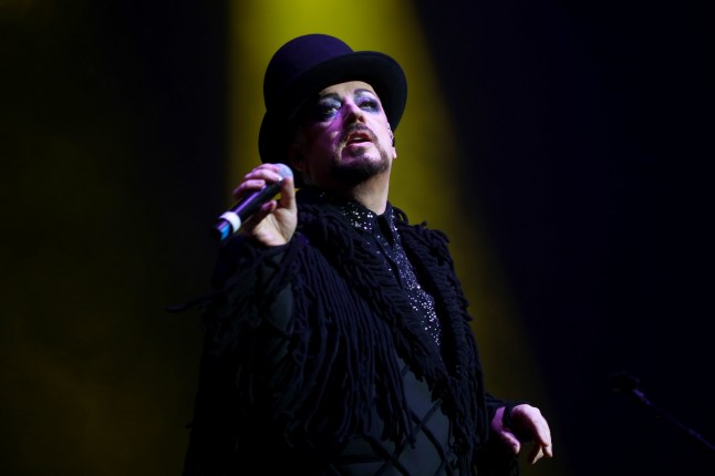 SAN JUAN, PUERTO RICO - JANUARY 13: Boy George of Culture Club performs on stage at Coliseo de Puerto Rico Jos?? Miguel Agrelot on January 13, 2024 in San Juan, Puerto Rico. (Photo by Gladys Vega/Getty Images)