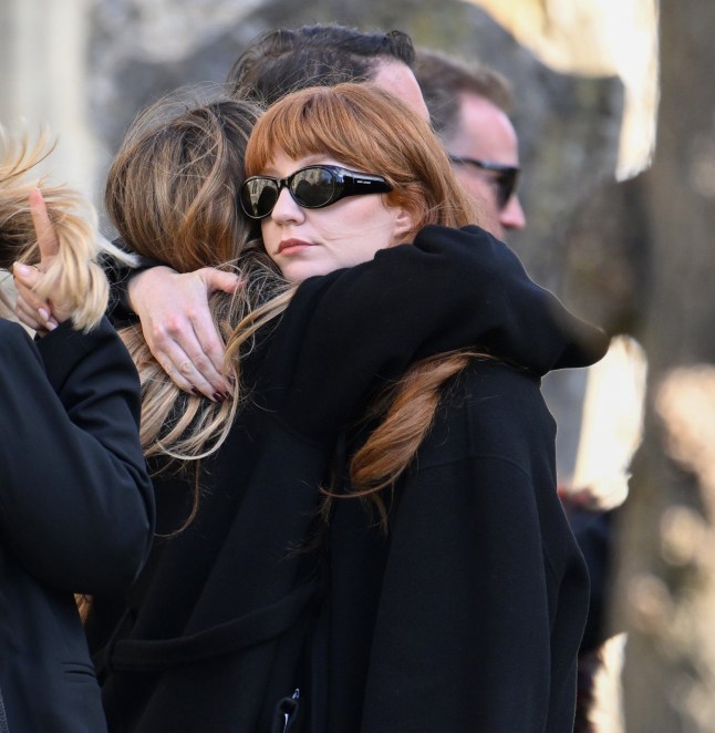 AMERSHAM, ENGLAND - NOVEMBER 20: Nicola Roberts attends the funeral for singer Liam Payne, former member of One Direction, on November 20, 2024 in Amersham, England. Former One Direction star Liam Payne's private funeral in Amersham has been widely anticipated to draw celebrities and fans alike, wishing to pay their final respects. The singer died after falling from a hotel balcony in Buenos Aires on October 16. (Photo by Karwai Tang/WireImage)