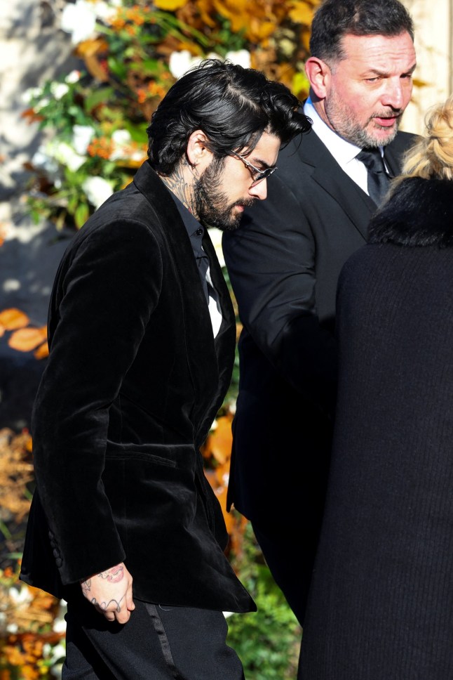 Zayn Malik arrives to attend the funeral of former One Direction singer Liam Payne at St. Mary's Church in Amersham, near London, Britain, November 20, 2024. REUTERS/Toby Melville