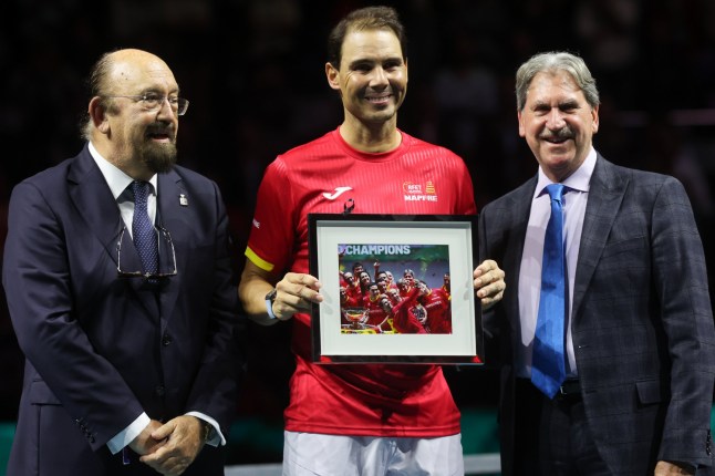 Mandatory Credit: Photo by Lorenzo Carnero/ZUMA Press Wire/Shutterstock (14928588db) November 19, 2024 (malaga) The Davis Cup that started this Tuesday in M??laga knows to farewell. And it will be the last professional tournament of Rafa Nadal before his retirement. That's why the 38-year-old tennis player, one of the best in history, broke down to tears when he heard the anthem of Spain at the start of the match at the Mart??n Carpena Sports Palace. An emotional and very intense moment in which Nadal has been wrapped up by his whole family: from his parents to his wife, his son and his mother-in-law. Rafa Nadal Retirement: Final Professional Tournament, Malaga, Spain - 20 Nov 2024