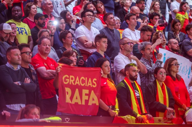 Mandatory Credit: Photo by Lorenzo Carnero/ZUMA Press Wire/Shutterstock (14928588dk) November 19, 2024 (malaga) The Davis Cup that started this Tuesday in M??laga knows to farewell. And it will be the last professional tournament of Rafa Nadal before his retirement. That's why the 38-year-old tennis player, one of the best in history, broke down to tears when he heard the anthem of Spain at the start of the match at the Mart??n Carpena Sports Palace. An emotional and very intense moment in which Nadal has been wrapped up by his whole family: from his parents to his wife, his son and his mother-in-law. Rafa Nadal Retirement: Final Professional Tournament, Malaga, Spain - 20 Nov 2024