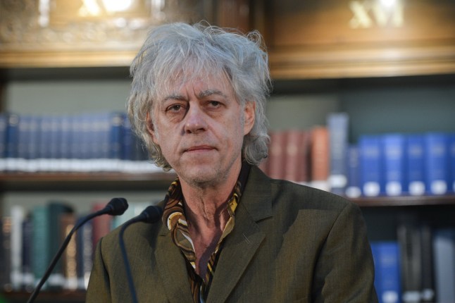 Sir Bob Geldof at the National Library of Ireland in Dublin speaks after the announcement that the Band Aid Trust is donating its archive to the National Library of Ireland. On Wednesday, 20 December 2017, in Government Buildings, Dublin, Ireland. (Photo by Artur Widak/NurPhoto via Getty Images)