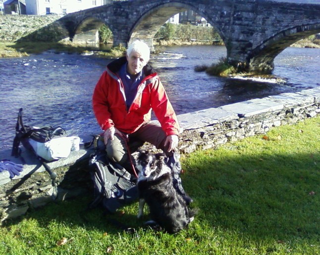 Brian Perry with his dog.