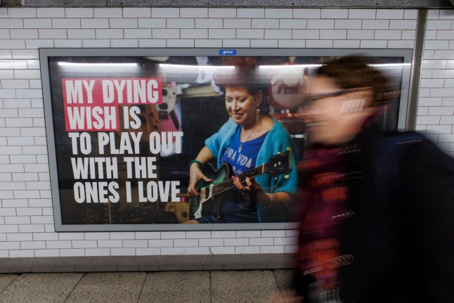 Mandatory Credit: Photo by TOLGA AKMEN/EPA-EFE/REX/Shutterstock (14949064j) Pedestrians walk past the posters promoting the Assisted Dying bill at Westminster Underground station in London, Britain, 27 November 2024. The Assisted Dying bill is to allow adults who are terminally ill, subject to safeguards, to be assisted to end their own life. British MPs will vote on the assisted dying bill on 29 November 2024. Posters on the London Underground ahead of the Assisted Dying bill in Parliament, United Kingdom - 27 Nov 2024