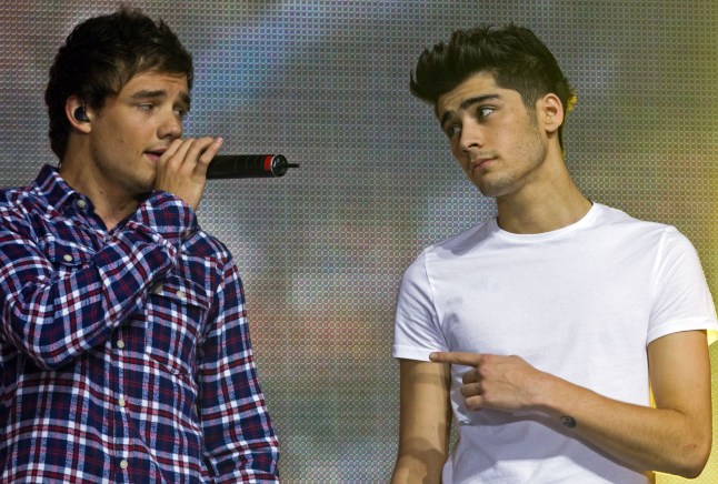 Mandatory Credit: Photo by David Rowland/REX/Shutterstock (1699174y) Liam Payne and Zayn Malik - One Direction One Direction in concert, Auckland, New Zealand - 21 April 2012 Liam Payne and Zayn Malik with the British boy band One Direction perform live in concert, Trusts Stadium, Auckland.