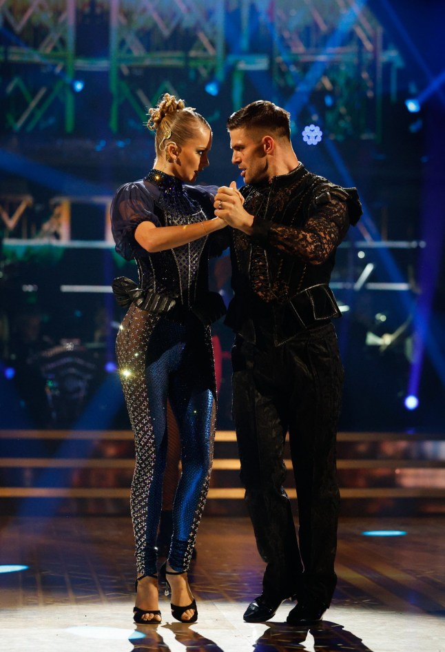 EMBARGOED TO 2015 SATURDAY NOVEMBER 30 For use in UK, Ireland or Benelux countries only BBC handout photo of Tasha Ghouri and Aljaz Skorjanec, during the dress rehearsal for Saturday's Strictly Come Dancing show on BBC1. Picture date: Saturday November 30, 2024. PA Photo. See PA story SHOWBIZ Strictly. Photo credit should read: Guy Levy/BBC/PA Wire NOTE TO EDITORS: Not for use more than 21 days after issue. You may use this picture without charge only for the purpose of publicising or reporting on current BBC programming, personnel or other BBC output or activity within 21 days of issue. Any use after that time MUST be cleared through BBC Picture Publicity. Please credit the image to the BBC and any named photographer or independent programme maker, as described in the caption.