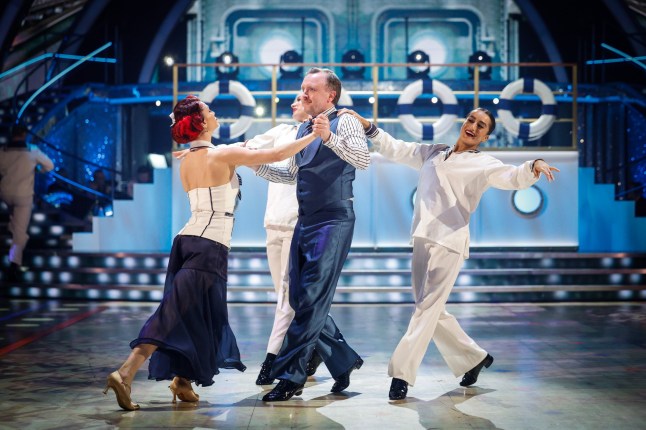 For use in UK, Ireland or Benelux countries only BBC handout photo of Chris McCausland and Dianne Buswell, during the live show of Saturday's Strictly Come Dancing show on BBC1. Picture date: Saturday November 30, 2024. PA Photo. See PA story SHOWBIZ Strictly. Photo credit should read: Guy Levy/BBC/PA Wire NOTE TO EDITORS: Not for use more than 21 days after issue. You may use this picture without charge only for the purpose of publicising or reporting on current BBC programming, personnel or other BBC output or activity within 21 days of issue. Any use after that time MUST be cleared through BBC Picture Publicity. Please credit the image to the BBC and any named photographer or independent programme maker, as described in the caption.