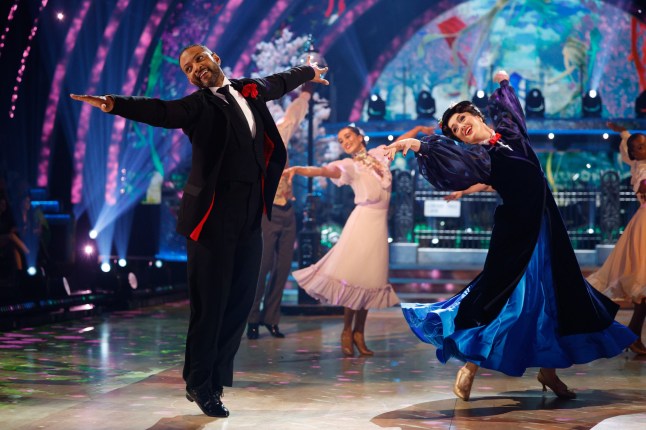 For use in UK, Ireland or Benelux countries only BBC handout photo of JB Gill and Lauren Oakley, during the live show of Saturday's Strictly Come Dancing show on BBC1. Picture date: Saturday November 30, 2024. PA Photo. See PA story SHOWBIZ Strictly. Photo credit should read: Guy Levy/BBC/PA Wire NOTE TO EDITORS: Not for use more than 21 days after issue. You may use this picture without charge only for the purpose of publicising or reporting on current BBC programming, personnel or other BBC output or activity within 21 days of issue. Any use after that time MUST be cleared through BBC Picture Publicity. Please credit the image to the BBC and any named photographer or independent programme maker, as described in the caption.