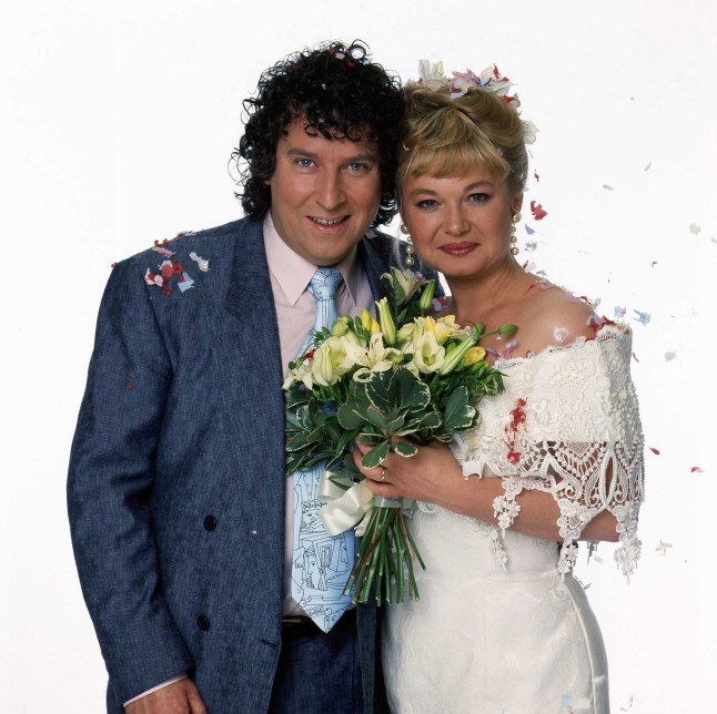 Paul Bradley as Nigel Bates and Nicola Duffett as Debbie Tyler in EastEnders