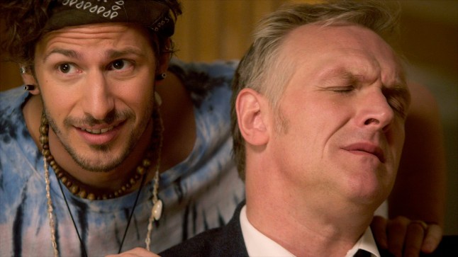 Television Programme: Cuckoo - TX: 09/10/2012 - Episode: Ken on E (No. 3) - Embargoed for publication until: 09/10/2012 - Picture Shows: (L-R) Cuckoo (ANDY SAMBERG), Ken (GREG DAVIES) - (C) Roughcut TV - Photographer: Grab