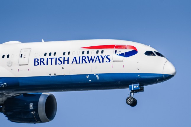 Close up of the front a British Airways Boeing 787 Dreamliner