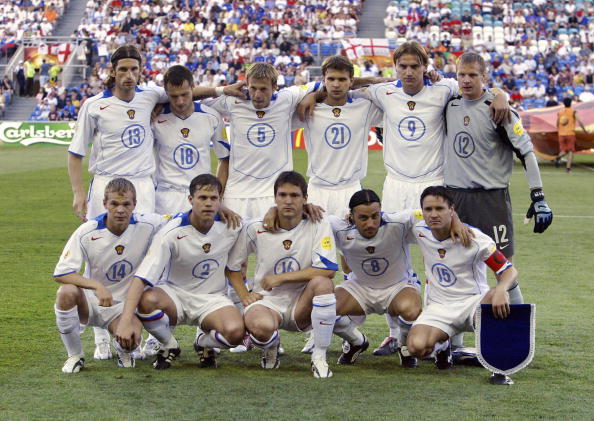 Russia's players pose, 20 June 2004 prio