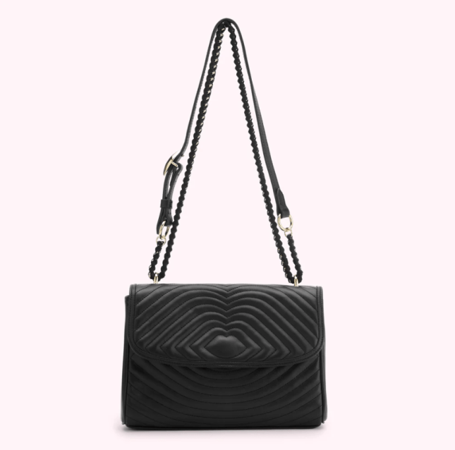 Image of Lulu Guinness Black Lip Ripple Quilted Leather Brooke Crossbody Bag from Lulu Guinness