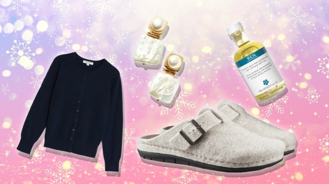 Image of items that you mum would like for Christmas - from a cardigan to slippers.