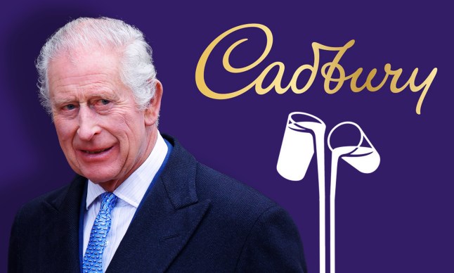 King Charles and the Cadbury logo