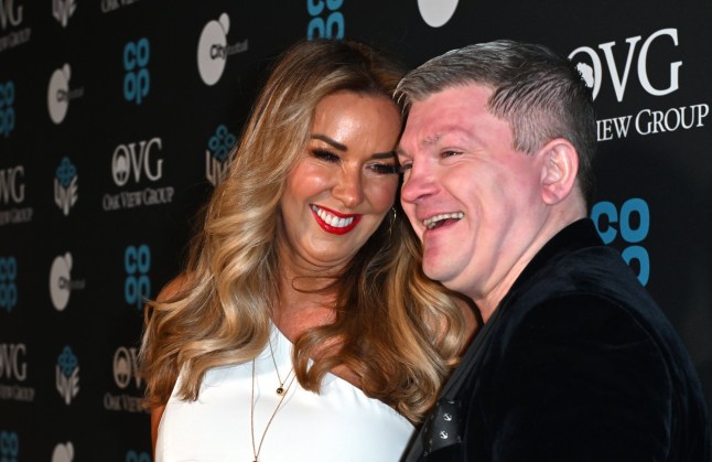 MANCHESTER, ENGLAND - APRIL 20: Ricky Hatton and Claire Sweeney attend the Co-op Live official welcome ceremony at Co-op Live on April 20, 2024 in Manchester, England. (Photo by Anthony Devlin/Getty Images for Co-op Live)