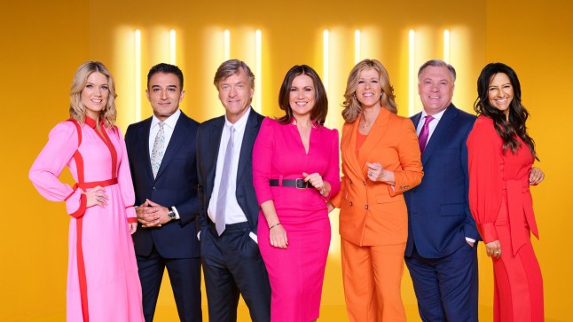 Good Morning Britain presenters Charlotte Hawkins, Adil Ray, Richard Madeley, Susanna Reid, Kate Garraway, Ed Balls and Ranvir Singh