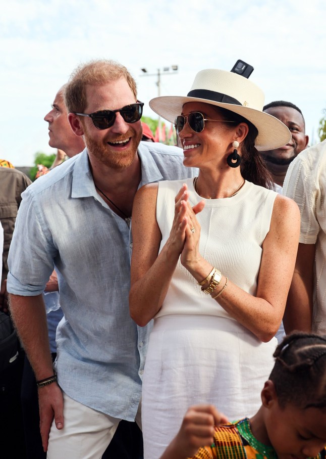 Prince Harry and Meghan Markle in Colombia in August.