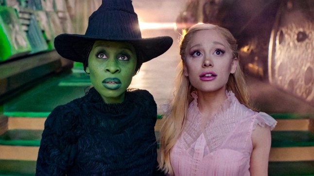 2WP61C7 USA. Ariana Grande and Cynthia Erivo in a scene from the (C)Universal Pictures new movie : Wicked (2024) . Plot: Wicked is a prequel to The Wizard of OZ and goes through the life of Elphaba who is a nice girl until the disapproval of society turns her Wicked. Ref: LMK110-J10580-050324 Supplied by LMKMEDIA. Editorial Only. Landmark Media is not the copyright owner of these Film or TV stills but provides a service only for recognised Media outlets. pictures@lmkmedia.com