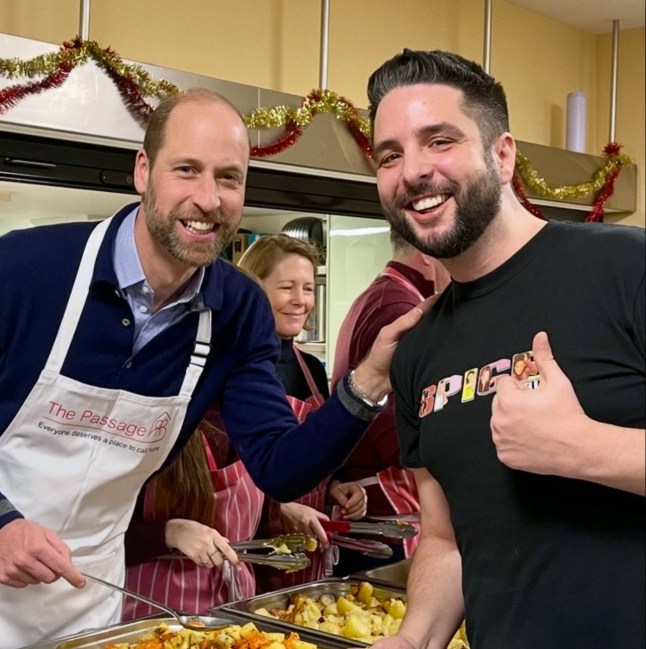 Exclusive Rebecca English Royal Editor Prince William made a secret visit to serve up Christmas dinner at a charity for the homeless today - and was described by one of those he met as a ?legend?. Leo Scanlon, 39, who is himself a client of The Passage in London, said the future king spent more than an hour serving up vegetables wearing an apron, chatting and posing for selfies with around a hundred people being helped by the charity. Although the visit was not announced in advance and there were no members of the media present, Leo got in touch with the Daily Mail because he wanted to ?thank William from the bottom of my heart for what he did?.