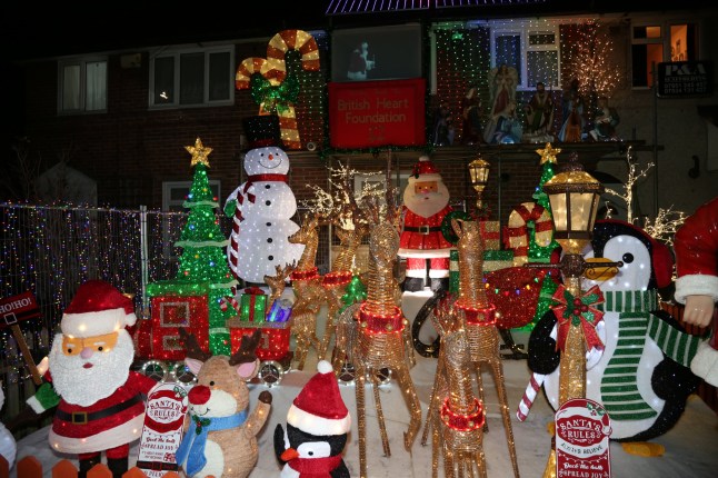 w8media. Kayleigh and Mark put up Christmas lights/a Christmas display every year and raise money for charity. This year it's for the British heart foundation after Mark had a triple heart bypass surgery at the grand old age of 30 years old. Lovely couple say they want to 'bring back the magic of Christmas. 06/12/2024.