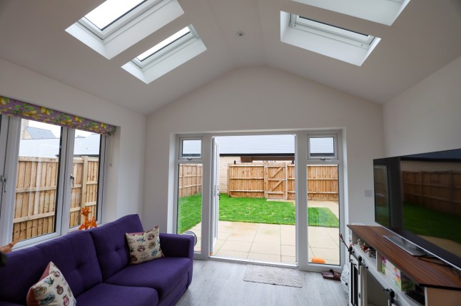 General view of the Garden and downstairs living area. Richard Tosh at his home in St Neots Cambridgeshire. Richard and his family have recently bought the four bedroom property after returning to the UK from New Zealand.