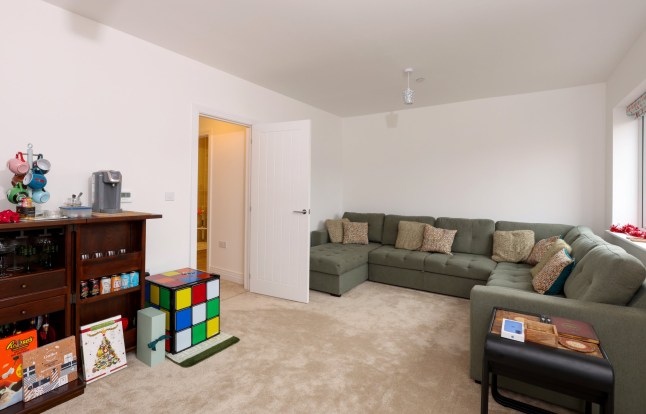 General view of the first floor lounge area. Richard Tosh at his home in St Neots Cambridgeshire. Richard and his family have recently bought the four bedroom property after returning to the UK from New Zealand.