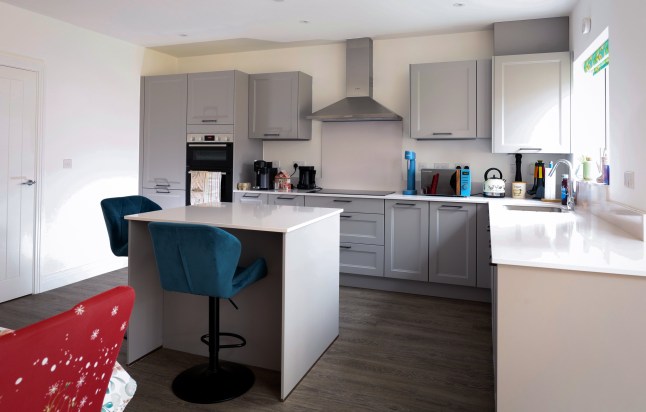 General view of the kitchen at the home of Richard Tosh in St Neots Cambridgeshire. Richard and his family have recently bought the four bedroom property after returning to the UK from New Zealand.