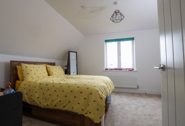 General view of a Bedroom at the home of Richard Tosh in St Neots Cambridgeshire. Richard and his family have recently bought the four bedroom property after returning to the UK from New Zealand.