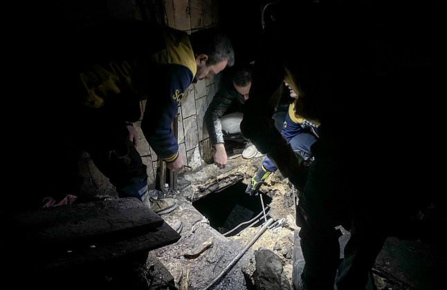 DAMASCUS, SYRIA - DECEMBER 9: Teams continue to investigate allegations of a secret compartment in Sednaya Military Prison after armed groups, opposing Syria's Bashar al-Assad regime take control in Damascus, Syria on December 9, 2024. (Photo by Bekir Kasim/Anadolu via Getty Images)