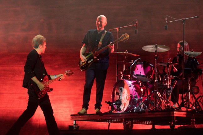 Mandatory Credit: Photo by Matias Basualdo/ZUMA Press Wire/REX/Shutterstock (14887977p) Franz Ferdinand vocalist Alex Kapranos looks on with bassist Bob Hardy during the Fauna Primavera Festival in Santiago, Chile. Chile Music Festival, Santiago, Metropolitana - 09 Nov 2024