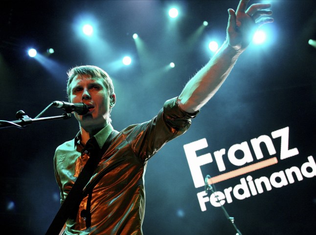 Mandatory Credit: Photo by Tom Oldham/Pymca/REX/Shutterstock (3495152a) Alex Kapranos of Franz Ferdinand plays at TCT show, Albert Hall, 2005 STOCK