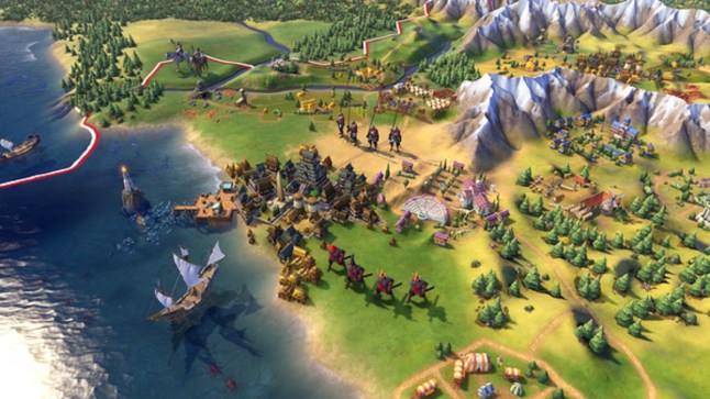 Civilization 6 top down view of map