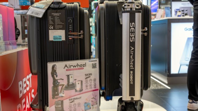 Smart electric suitcases on sale at Bangkok airport, Thailand. (Photo by: Bob Henry/UCG/Universal Images Group via Getty Images)